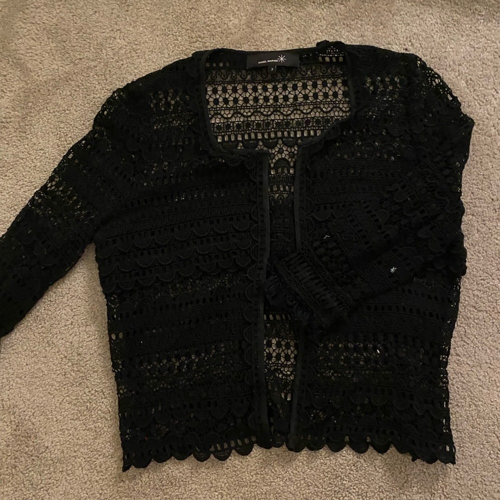 Isabel Marant cropped black lace blouse - Picture 5 of 6
